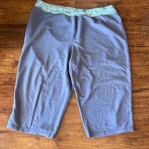 Light Blue Wide-Leg Crop Pants